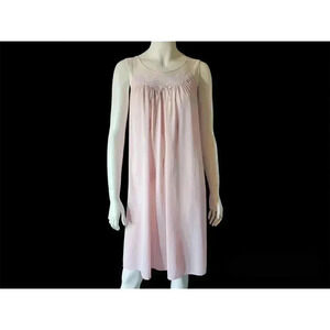 Vintage 80s Kayser Pink Babydoll Nightie M